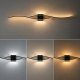 Modern LED Wall Lamp 3 Light Colors 100cm 35W, Black