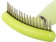Double-Sided Undercoat Rake for Dogs & Cats, Pet Grooming Deshedding Tool, Green
