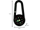 2-in-1 Carabiner Compass and Thermometer Keychain, Black