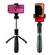XO SS08 Fully Folding Saliekams Selfiju Kāts Nūja + Tripods ar Bluetooth, Melns | Selfie Stick + Tripod with Bluetooth