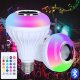 LED Lampa E27 Gaismeklis Apgaismojums ar Bluetooth Skaļrunis + Pults | LED Lamp Light with Bluetooth Speaker