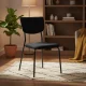 Velūra krēslu komplekts 4 gab. ModernHome ēdamistabai un viesistabai, melns
