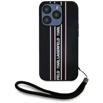 Чехол Karl Lagerfeld для iPhone 15 Pro Max Saffiano Athleisure Stripes Cord, розовый