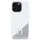 Apple iPhone 16 Pro 6.3\" Karl Lagerfeld Silicone Shadow Metal Initial MagSafe Case Cover, White | Telefona Maciņš...