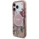 Guess IML Flowers Pearl Strap MagSafe Phone Case Cover iPhone 17 Pro - Pink