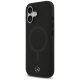 Mercedes iPhone 17 Case Plain Smooth Leather MagSafe, Black