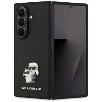 Karl Lagerfeld Saffiano Karl&Choupette piespraudes maciņš Samsung Galaxy Z Fold7 - melns | Karl&Amp;Choupette Pin...