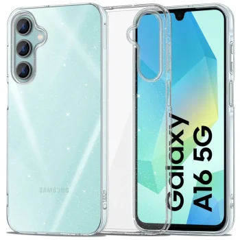 Samsung Galaxy A16 4G / 5G ( SM-A166 / SM-A165 ) Tech-Protect FlexAir Cover Case, Transparent and Glitter | Telefona...