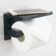 Toilet Paper Holder with Shelf, Black/Gold