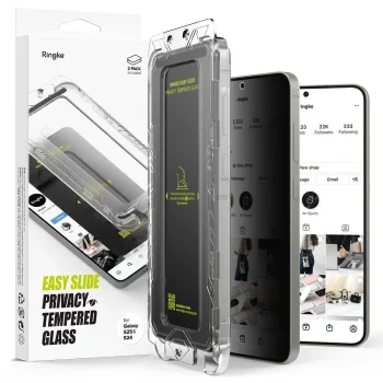 Ringke Easy Slide 2-paku privātuma stikls Samsung Galaxy S25 | 2-Pack Privacy Glass