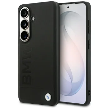 BMW Leather Hot Stamp MagSafe vāciņš priekš Samsung Galaxy S26, melns