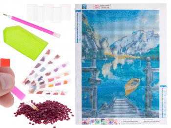 Dimantu Mozaīkas Komplekts Rokdarbs Glezna 5D Ezers 30x40 cm | Diamond Mosaic Embroidery Kit Painting Lake