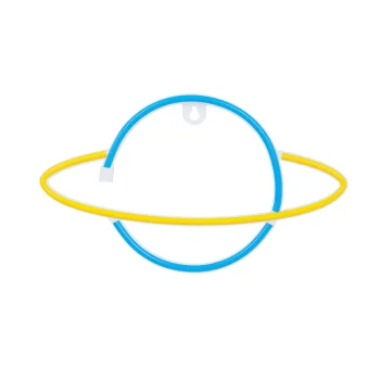 Forever Light SATURN LED Neona Lampa, Dzeltena/Zila