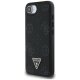 Guess Grained Hot Stamp Peony Triangle Logo MagSafe vāciņš iPhone 16e, Melns