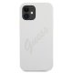Guess iPhone 12 mini vāciņš Silicone Vintage Script, krēmkrāsas