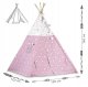 Nukido Bērnu Tipi Telts Vigvams ar Apgaismojumu, Rozā zvaigznes | Children Tent Tipi with Lights