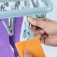 Folding hanging clothes dryer, with 32 clothespins, blue