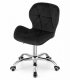 Avola Swivel Velvet Office Chair with Wide Backrest, Black