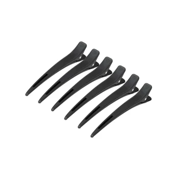 Парикмахерские зажимы для волос Carbon E-15 11,5 см черные (6 шт.)