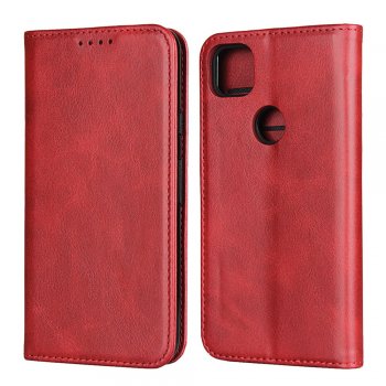 Google Pixel 4a Auto-absorbed Magnetic Leather Case Cover, Red | Vāks Maciņš Maks Grāmatiņa Apvalks
