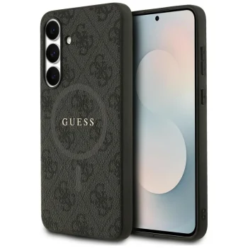Guess 4G Ring Classic Logo MagSafe vāciņš priekš Samsung Galaxy S25 FE – melns | Phone Case Cover