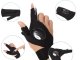 Work Gloves for Two Fingers with LED Light and Flashlights, 2 pcs.