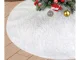 Ziemassvētku Eglīšu Paklājs, Balts Pūkains, Apaļš, 90 Cm | Christmas Tree Rug Mat, White Furry, Round