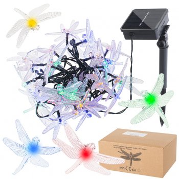 Outdoor Garden Lights "Dragonfly" 6.5m 30 LED with Solar Battery, Multicolored