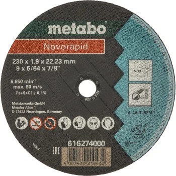 Metabo Novorapid Inox lõikeketas 230 x 1.9 x 22.23 mm