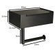 Toilet Paper Holder with Shelf and Tissue Storage, Black