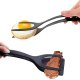 Silicone kitchen spatula with tongs function, black