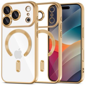 Tech-Protect iPhone 17 Pro Case MagFlex MagSafe, Transparent Gold