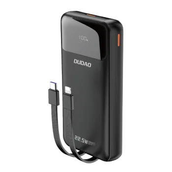 Внешний аккумулятор Dudao K15Pro 20000мАч 22.5W со встроенными кабелями -...