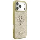 Чехол Guess для iPhone 17 Pro Max Fixed Glitter Big 4G, золотой