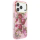 Чехол Guess IML Glitter Blossom Roses для iPhone 17 Pro / 18 Pro, розовый