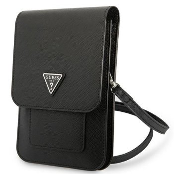 Сумка-кошелек Guess Saffiano Triangle для смартфона, черная