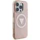 Guess iPhone 16 Pro Max vāciņš IML Metal Glitter 4G Circle Triangle MagSafe, rozā