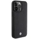 BMW iPhone 15 Pro Max Case Leather Diamond Pattern, Black