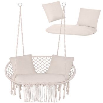 Двухместная подушка для садовых качелей гнездо Gardlov, кремовая