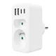 Kontaktligzdu sadalītājs Maclean MCE249 F/W, 2 ligzdas, 2x USB-A, 2x USB-C PD 20W, balts