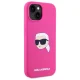 Чехол Karl Lagerfeld Silicone Karl Head Print MagSafe для iPhone 15, фуксия