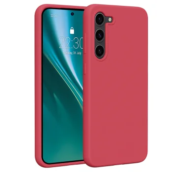 Etteri Silicone Case for Samsung Galaxy S23 Plus, Raspberry Red