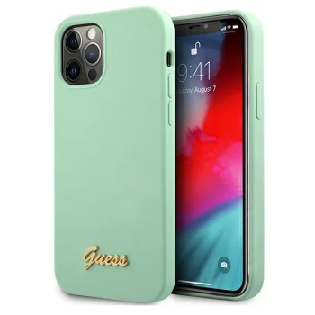 Apple iPhone 12 / 12 Pro 6.1'' Guess Metal Logo Script Case Cover (GUHCP12MLSLMGGN), Green | Telefona Maciņš Vāks...