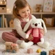 Мягкая игрушка кролик в красных штанишках 36 см
