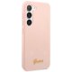 Guess Samsung Galaxy S23+ vāciņš Silicone Script Metal Logo, rozā