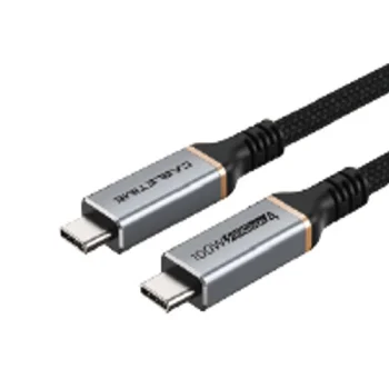 USB4 kabelis Type-C uz Type-C, 40Gbps, 100W, 8K 60Hz, 1m, melns