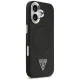 Guess iPhone 17 vāciņš PU Leather Case Triangle Logo MagSafe, melns