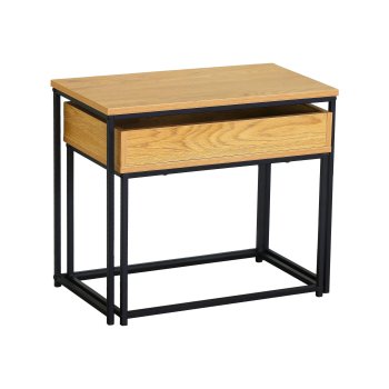 Комплект журнальных столиков 2 в 1 лофт, цвет натуральное дерево