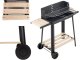 Large Portable Charcoal BBQ Grill with Adjustable Grate and Shelves