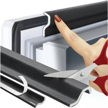 Self-Adhesive Weather Stripping for Doors and Windows Ruhhy 26267, black